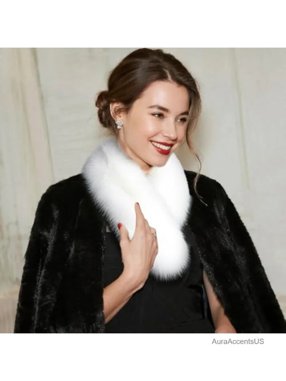 Faux Fur Collar Scarf Neck Warmer Shawl Wrap Winter